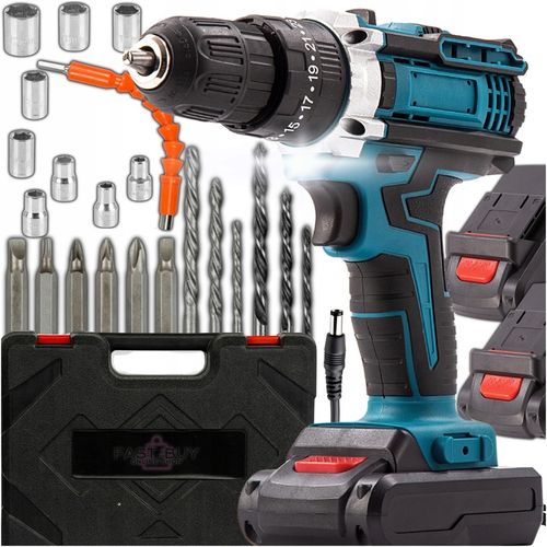 WIERTARKO-WKRĘTARKA AKUMULATOROWA 21V NIEBIESKA 2 AKUMULATORY 2.0Ah na Arena.pl