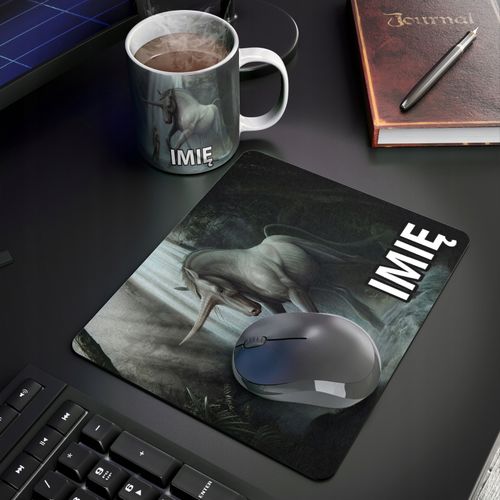 ZESTAW KUBEK + PODKŁADKA - JEDNOROŻEC UNICORN - PREZENT WIELE WZORÓW + IMIĘ na Arena.pl