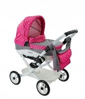 Solidny Wózek dla lalki, lalkowy głęboki Adbor LILY lc-08 +Torebka + Koszyk