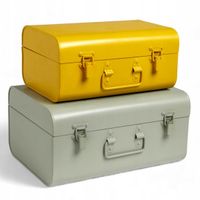 PUDEŁKA DEKORACYJNE WALIZKI METALOWE 30X25X17CM 35X20X14CM WIELOKOLOROWE