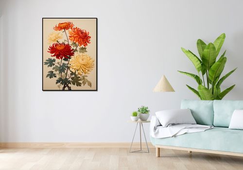 Plakat 75x100cm Tańczące Chryzantemy na Arena.pl