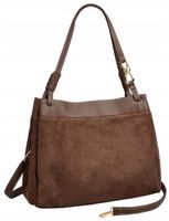 BESTINI torebka KLASYCZNA casual zamszowa CZEKOLADA A4