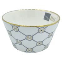 Miseczka ceramiczna 8 x 14 cm ze złotym rantem i czarno-złotymi wzorami