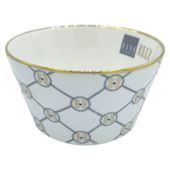 Miseczka ceramiczna 8 x 14 cm ze złotym rantem i czarno-złotymi wzorami