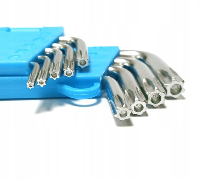 KLUCZE IMBUSOWE TORX TYP L z otworem T10-T50 9SZT zdjęcie 5