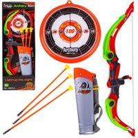 Zestaw Łuczniczy, Łuk Świecący W Ciemności + Akcesoria, Strzały, Tarcza