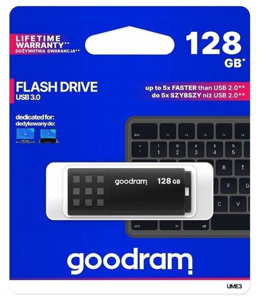 GOODRAM Pendrive UME3 128 GB USB 3.0 Czarny zdjęcie 1