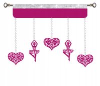 Firana EKRAN ażur Girlanda baletnica serce Glamur