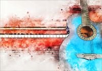 FOTOTAPETA mural muzyczna gitara 3D 300x210 FLIZ