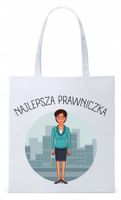 Dla Prawnika Adwokata Torba Eco Biała Shopper Z Nadrukiem Ze Zdjęciem