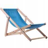 Leżak Ogrodowy Fotel Plażowy Składany Drewniany