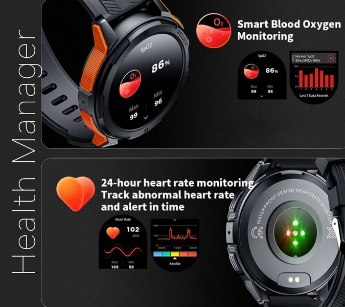 smartwatch męski rubicon rncf26-1 black zdjęcie 9