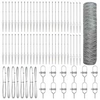 Ogrodzenie z słupkami Srebrny 0.5 x 100 m Stal pokryta PCV