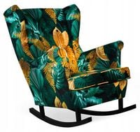 Fotel uszak ARI bujany skandynawski  zielona monstera