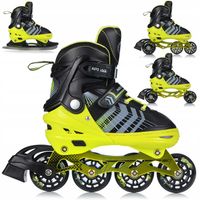 ŁYŻWOROLKI DLA DZIECI REGULOWANE 4w1 ROLKI KAUCZUKOWE KOŁA WROTKI