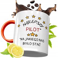 Kubek Pomarańczowy Dla Pilota Prezent Z Nadrukiem Ze Zdjęciem