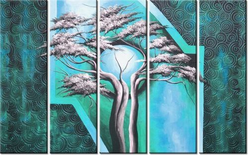 70CM 150CM OBRAZ 5 ELEM DRZEWO O PÓŁNOCY ŚCIENNY na Arena.pl