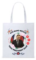 Prezydent Andrzej Duda Torba Eco Biała Shopper Z Nadrukiem Ze Zdjęciem