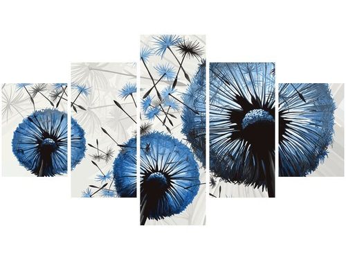 75CM 120 OBRAZ 5 ELEM DMUCHAWCE NIEBIESKIM KOLORZE ŚCIENNY DRUK na Arena.pl