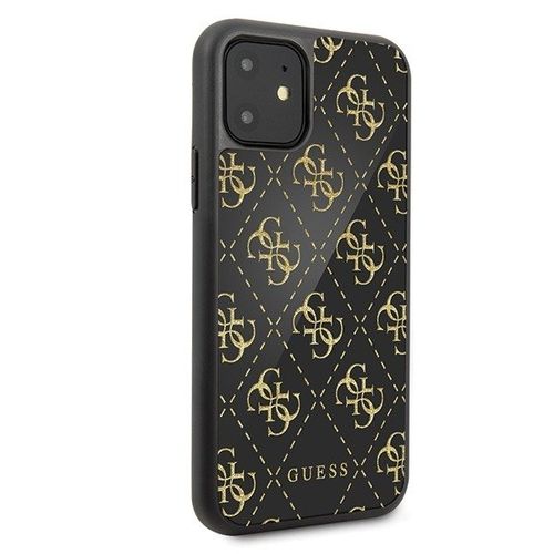 Etui Case GUESS HARD CASE 4G DOUBLE LAYER GLITTER IPHONE 11 CZARNY na Arena.pl