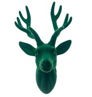 GŁOWA RENIFERA DEKORACJA NA ŚCIANĘ OZDOBA ZIELONA 20 cm