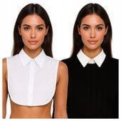 Fałszywa KOSZULA damska BIAŁA KOŁNIERZYK szpic z zapięciem ELEGANCKA