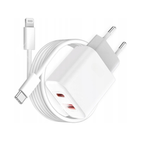 ZESTAW | SZYBKA ŁADOWARKA SIECIOWA USB TYPE-C + KABEL USB - C| PD20W 3000mA