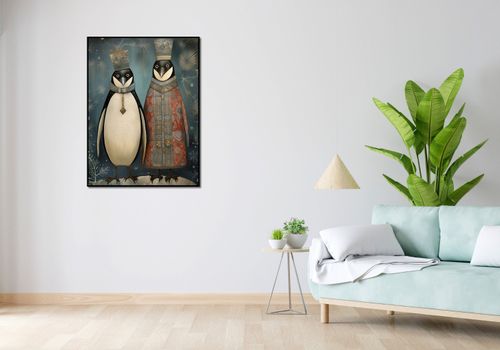 Plakat 75x100cm Królewskie Pingwiny na Arena.pl
