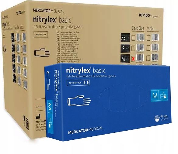 Rękawice Nitrylowe 100 szt. Nitrylex Basic Dark Blue 8-M - 10 kpl. zdjęcie 11