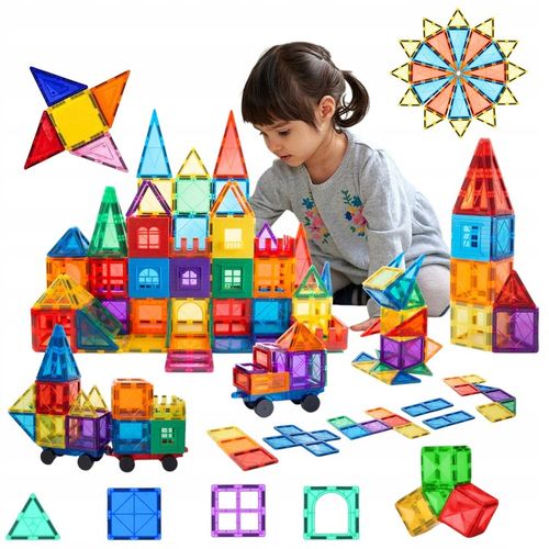 KLOCKI MAGNETYCZNE MAGNETIC 100EL 3D EDUKACJA ZABAWKA PANELE KREATYWNOŚĆ na Arena.pl