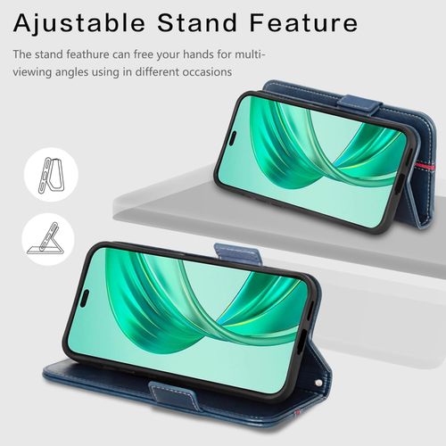 Etui portfel Honor X8b skórzane magnetyczne stojak niebieskie na Arena.pl