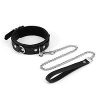 obróżka ze smyczą black bond collar with leash liebe seele