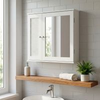 Szafka wisząca ścienna z lustrem do łazienki nad umywalkę biała