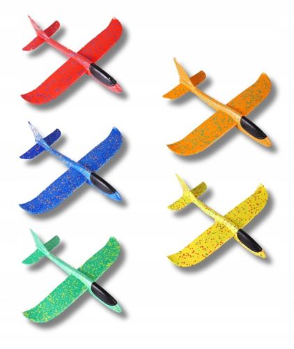 Samolot Szybowiec Styropianowy DUŻY ze Styropianu OPAKOWANIE 5 SZT- KOLORY na Arena.pl