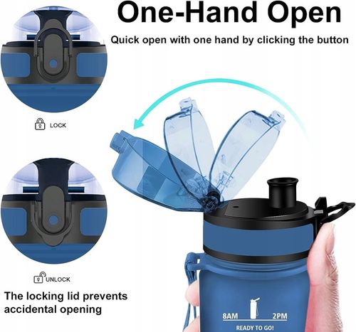 Butelka Bidon na Wodę Miarka Motywacyjna 1L TRITAN 1000ml + sitko na owoce na Arena.pl