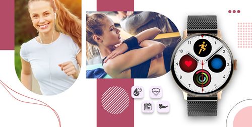 Smartwatch Giewont Supernova SmartCall GW330-4 Black Shine/Powder Pink na Arena.pl