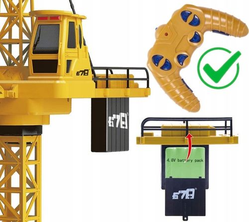 Mega Dźwig Żuraw Budowlany RC Zdalnie Sterowany 128cm na Pilot + Kask LED na Arena.pl