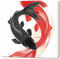 Obraz 100x100cm Yin i Yang Koi