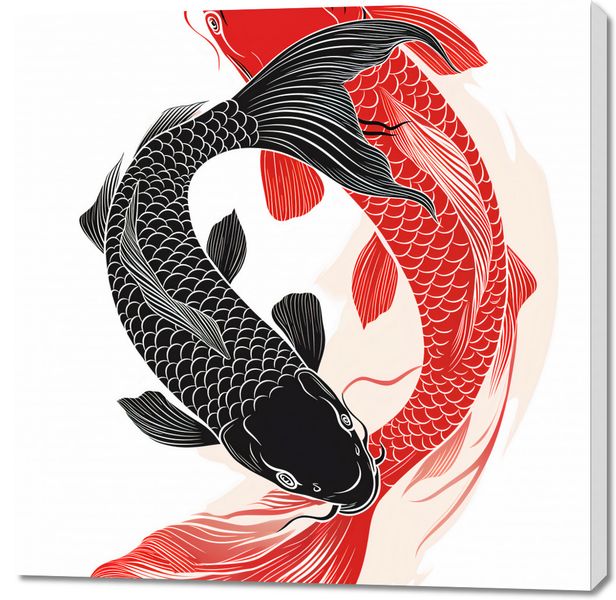 Obraz 100x100cm Yin i Yang Koi zdjęcie 1