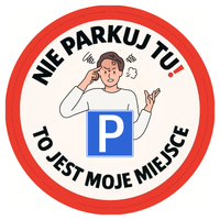 NAKLEJKI TRUDNOZRYWALNE KARNY KARNIAK 7CM x100 NIE PARKUJ TU NA AUTO