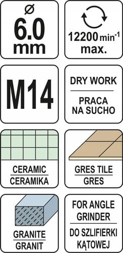 WIERTŁA OTWORNICE DIAMENTOWE DO GRESU 6, 8, 10 mm na Arena.pl
