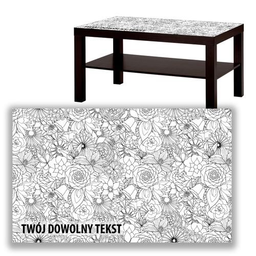 BLAT SZKLANY IKEA LACK Grafika z kwiatamiz Twoim napisem 90x55cm 014a na Arena.pl