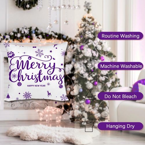 Zestaw 4 Poszewek Bożonarodzeniowych Miaikoe 55x55 cm liliowe na Arena.pl