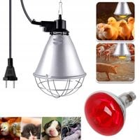 LAMPA GRZEWCZA OPRAWA SZTUCZNA KWOKA + PROMIENNIK ZESTAW ŻARÓWKA + OPRAWA