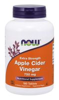 NOW FOODS Apple Cider Vinegar - Ocet Jabłkowy 750 mg (180 tabl.)