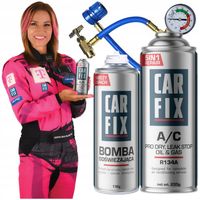 CZYNNIK CHŁODNICZY R134a GAZ CARFIX 5w1 + PRZEWÓD + ODŚWIEŻACZ DO AUTA