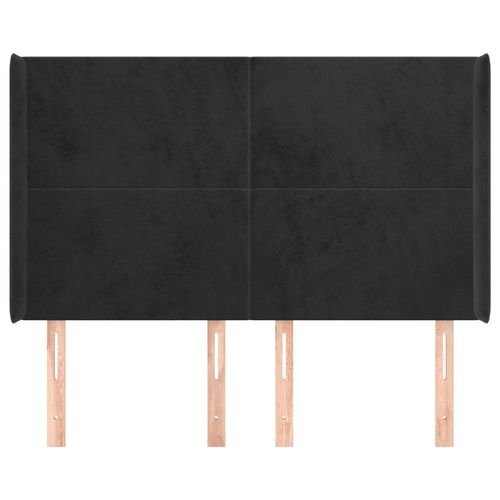 Zagłówek uszak, czarny, 147x16x118/128 cm, aksamit na Arena.pl
