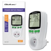 Qoltec Watomierz Licznik zużycia energii PM0627 z historią pomiaru 3680W 16A LCD