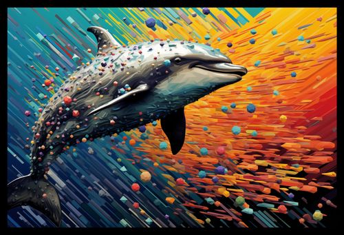 Plakat 45x30cm Delfin w Palecie Barw na Arena.pl