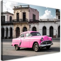 Obraz do salonu sypialni kuchni biura, Różowy retro samochód 90x60